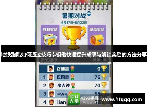 地铁跑酷如何通过技巧卡钥匙快速提升成绩与解锁奖励的方法分享